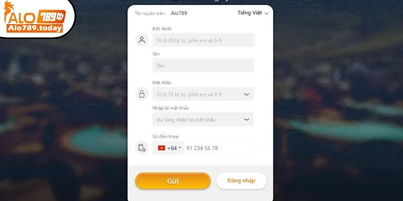 Đăng ký tài khoản Alo789